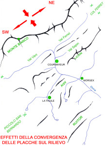 Fig. 01 - Orientamento NE-SW delle valli e delle creste rocciose nell'alta Valle d'Aosta.